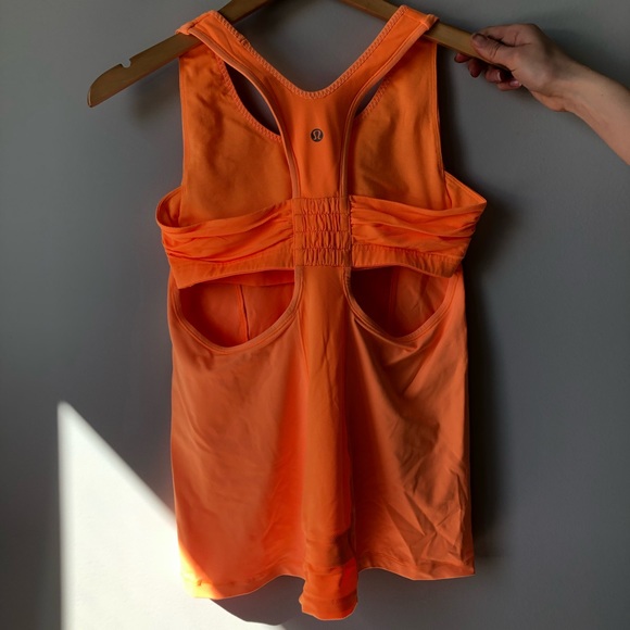 Lululemon open back Tank Top - Orange - Size 8 - Picture 2 of 4